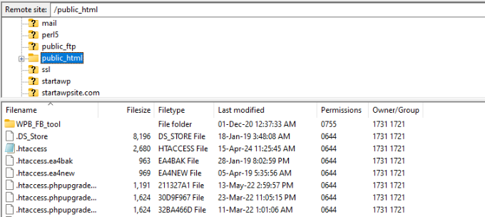 Access public_html folder Access public_html folder
