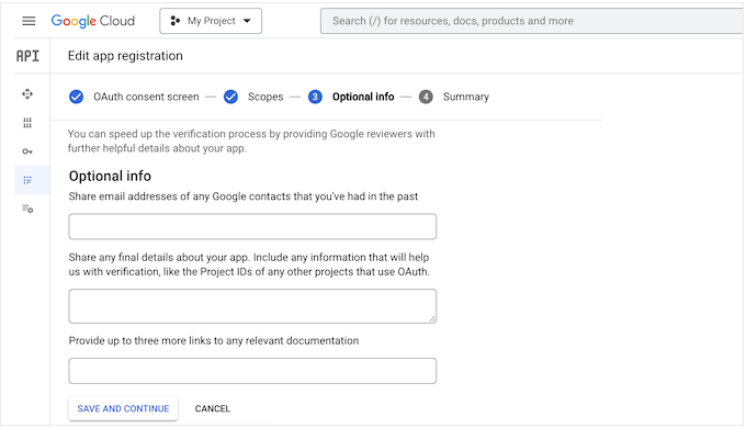 Verifying your app in the Google Console Verifying your app in the Google Console