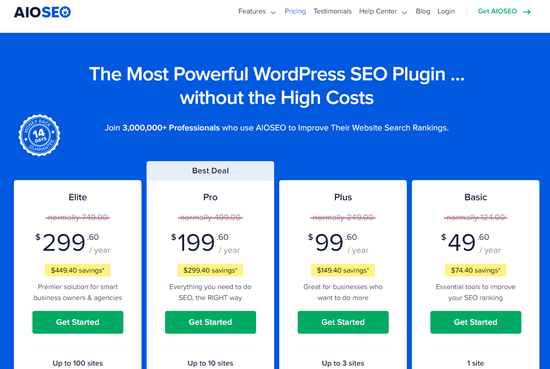 All in One SEO pricing All in One SEO pricing