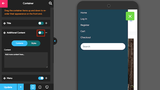 Creating a unique menu for a smartphone or tablet Creating a unique menu for a smartphone or tablet