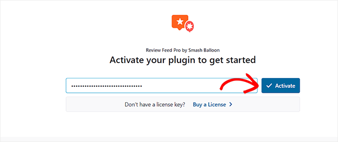 Activate the license key for the Reviews Feed plugin Activate the license key for the Reviews Feed plugin