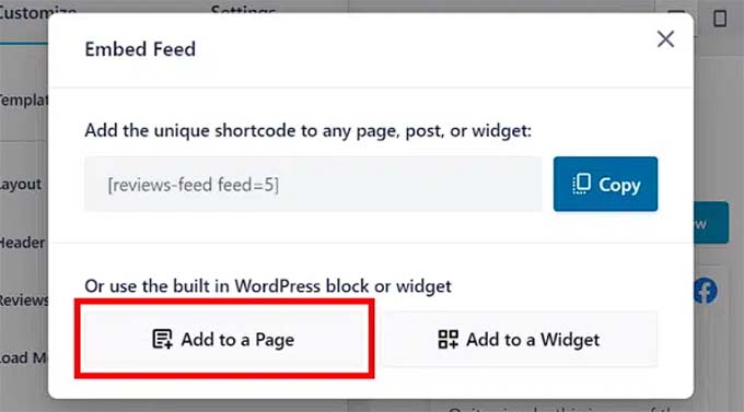 Click Add to a page button Click Add to a page button