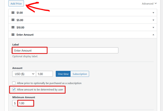 amount-to-be-determined-by-user Add amount to be determined by user donation option