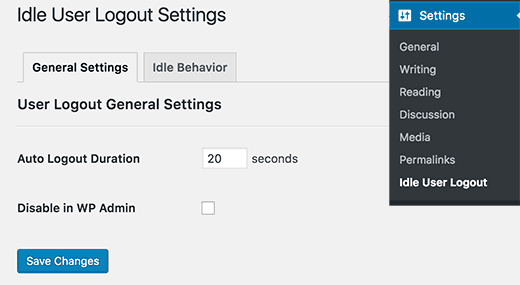 Idle user logout Idle user logout