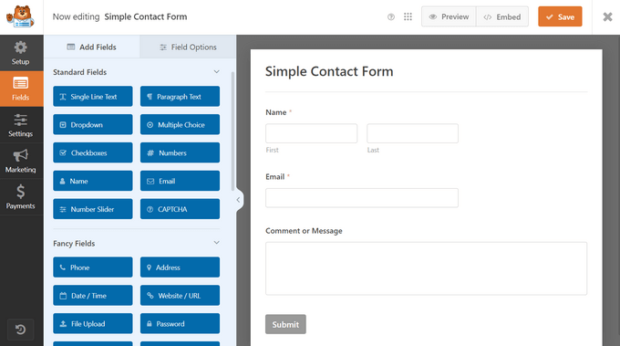 WPForms drag and drop builder WPForms drag and drop builder