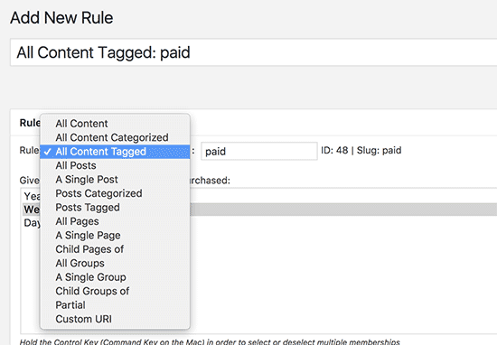 Adding conditions to membership rules Adding conditions to membership rules