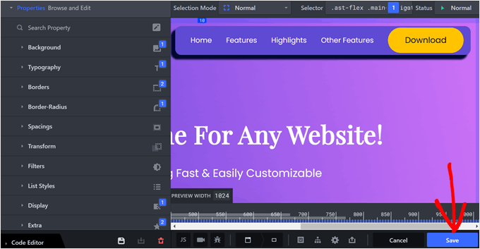 Saving changes in CSS Hero Saving changes in CSS Hero