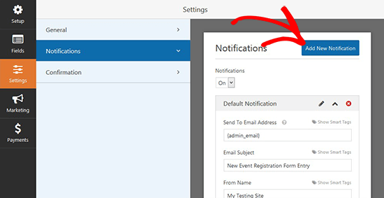 Add New Email Notification Add New Email Notification