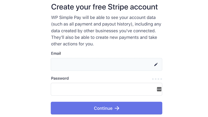 Creating a free Stripe account Creating a free Stripe account