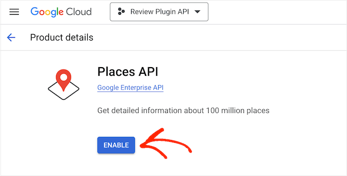 Activating the Google Places API Activating the Google Places API