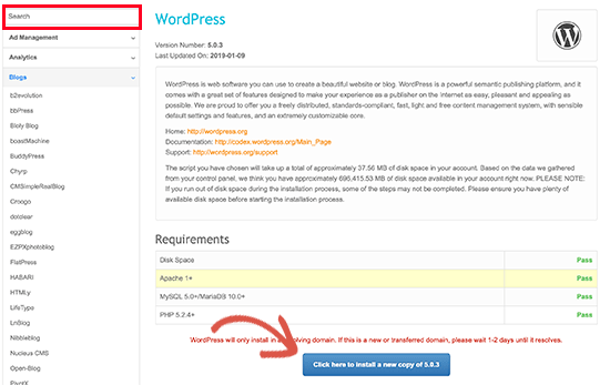 Fantastico WordPress installer Fantastico WordPress installer