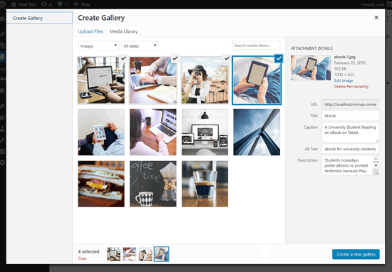 Select Images to Create Gallery in WordPress Select Images to Create Gallery in WordPress