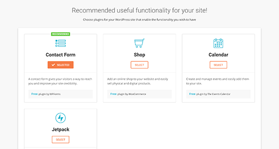 Choose functionality Choose functionality