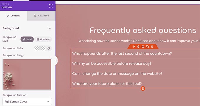 FAQs section FAQs section