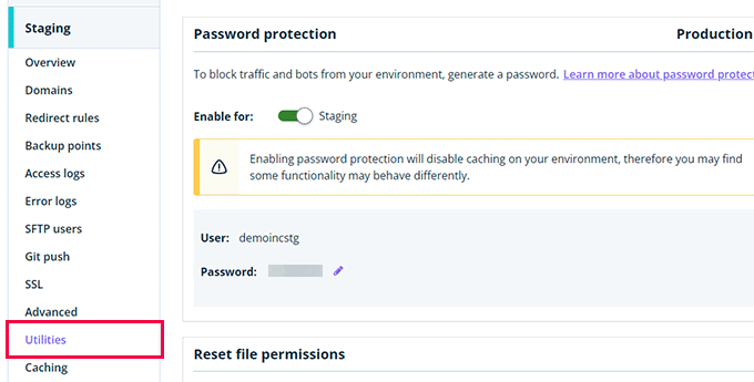 staging site password staging site password