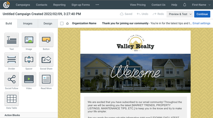 Creating Welcome Email Creating Welcome Email
