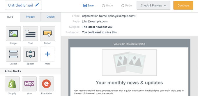 emailnewsconstantcontactnewsletterbuilder Editing Your Email Template