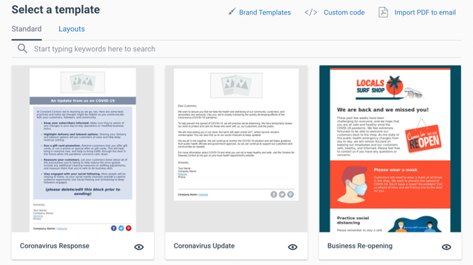 emailnewsconstantcontactnewslettertemplate Choose an Email Template