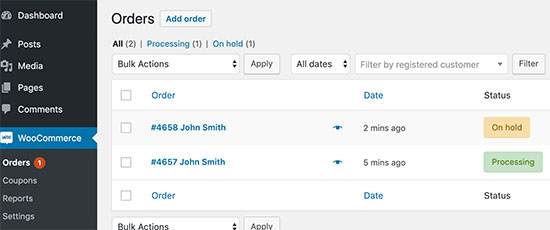 Managing dropshipping orders Managing dropshipping orders