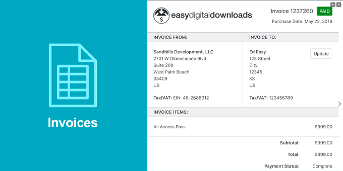 Easy Digital Downloads Invoices Easy Digital Downloads Invoices