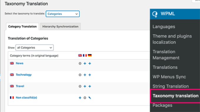 Translate categories and tags WPML categories