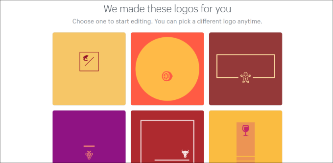 Logo samples Choose a logo to edit