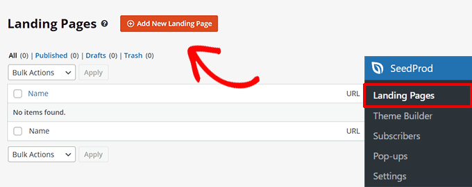 Create a new landing page in SeedProd Create a new landing page in SeedProd