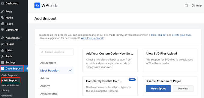 Adding a code snippet using the WPCode WordPress plugin Adding a code snippet using the WPCode WordPress plugin