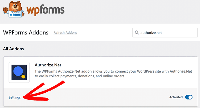 Authorize.net addon