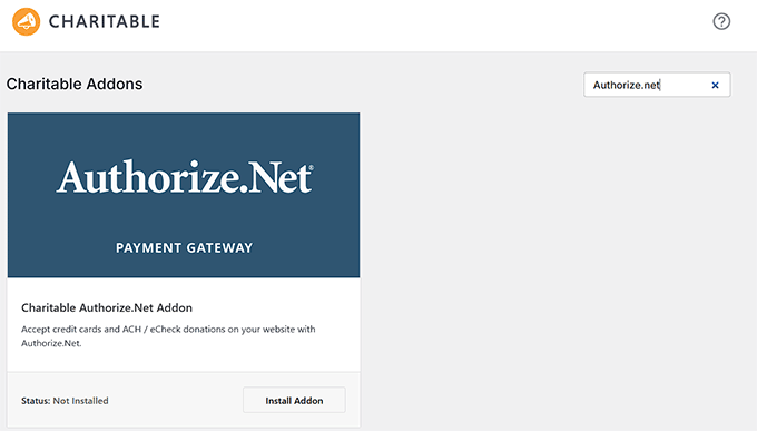 Charitable Authorize.net addon