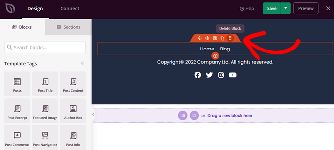 delete-existing-footer-blocks Delete blocks from footer