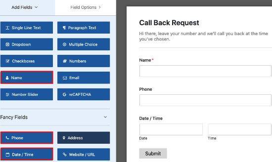 add fields in wpforms add fields in wpforms