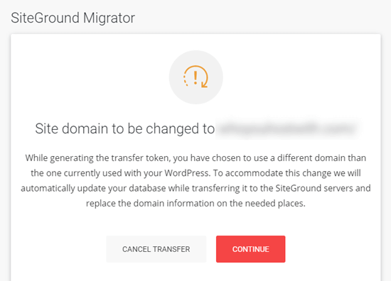 SiteGround's warning if you're moving your site to a new domain SiteGround's warning if you're moving your site to a new domain