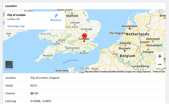 Geolocation pointed on a map Geolocation pointed on a map