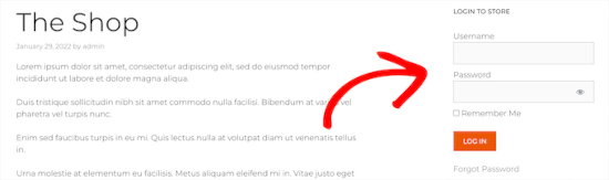 Enable form title Add login form for members