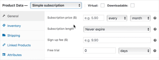 wpforms-jobapplicationform-confirmations-message WooCommerce subscription options