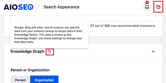 All in One SEO help options All in One SEO help options