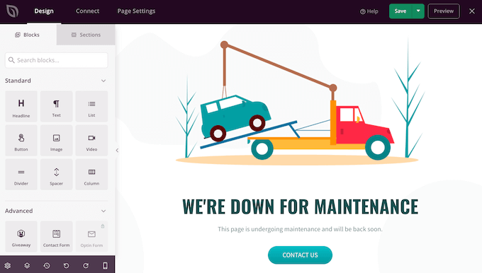 A professionally-designed maintenance page A professionally-designed maintenance page