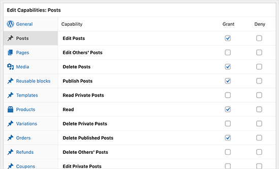 Edit user role capabilities Edit user role capabilities