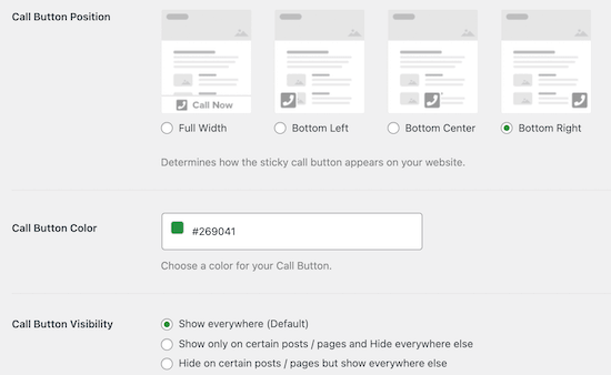 Customize call button Customize call button