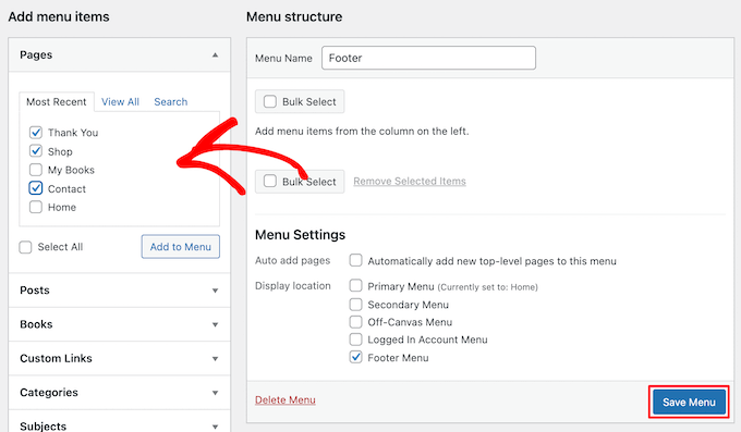 Add links to menu Add links to menu