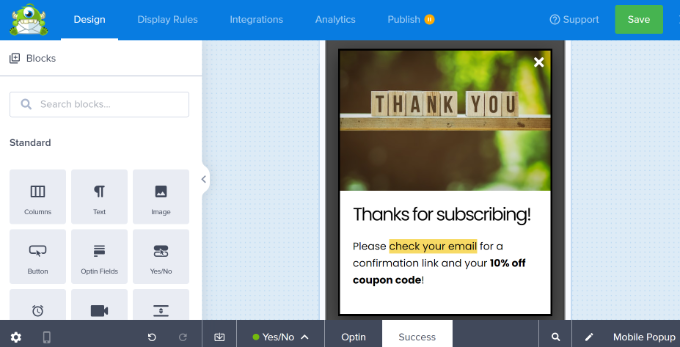 Adding a custom thank you screen to a WordPress popup Adding a custom thank you screen to a WordPress popup
