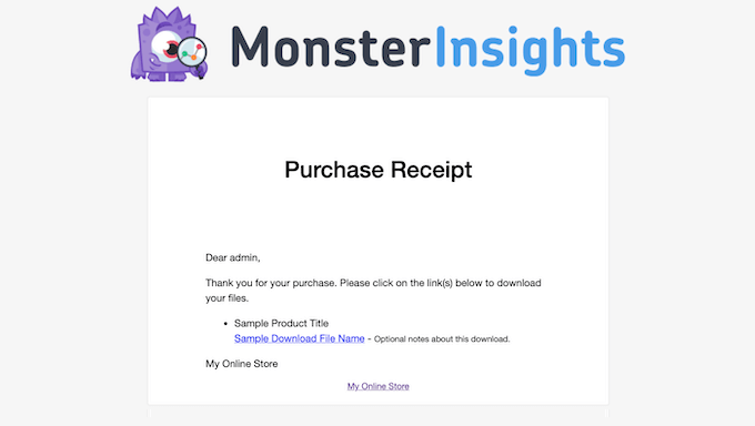 A branded digital download email A branded digital download email