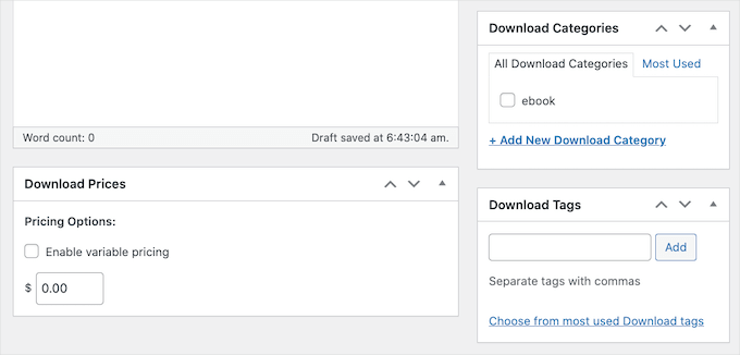 Quicksite-tjänst Creating categories and tags for your digital downloads