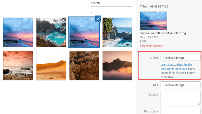 Adding alt text and title to images in WordPress Adding alt text and title to images in WordPress