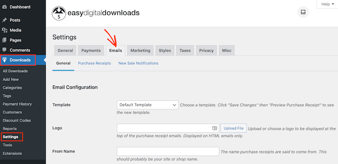Customizing the purchase confirmation email Customizing the purchase confirmation email