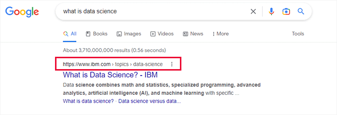 Breadcrumbs in search results Breadcrumbs in search results