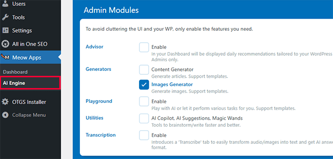 fundraising-campaign-example-golf Choose AI modules in AI Engine plugin