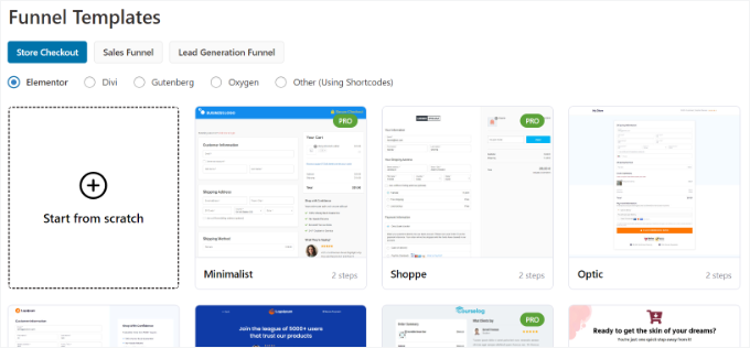Select a funnel template Select a funnel template