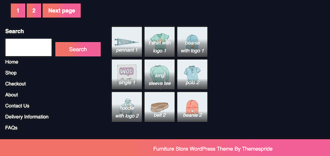 Multiple WordPress widgets, arranged in a theme's footer Multiple WordPress widgets, arranged in a theme's footer